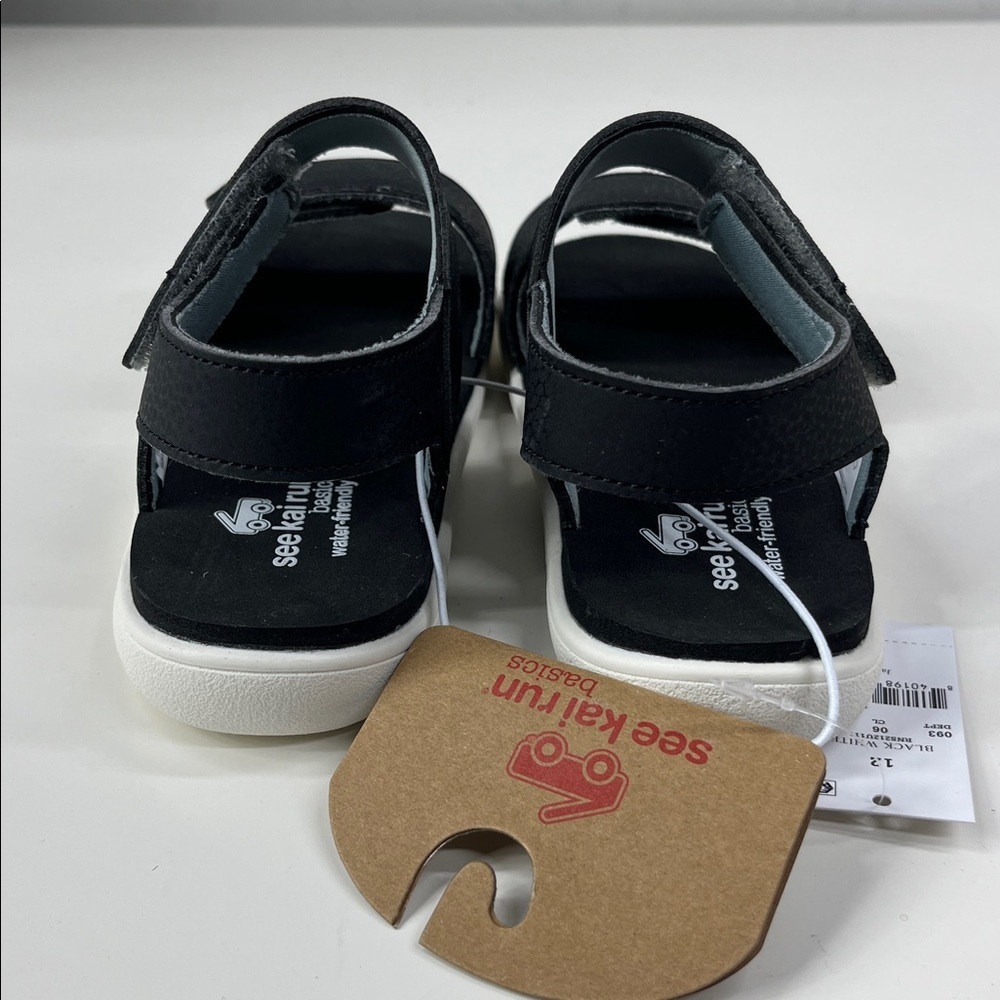 NWT See Kai Run Jaylen Black Dual Strap Water Friendly Sandals Size 12 - Picture 4 of 7